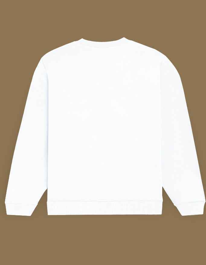 Unisex White ComfortFit Sweatshirt