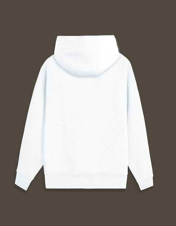 Unisex Streetwear Zip Hoodie – White