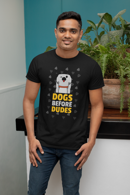 Unisex Stretch T-shirt - Dogs Before Dudes T-shirt for Dog Lovers