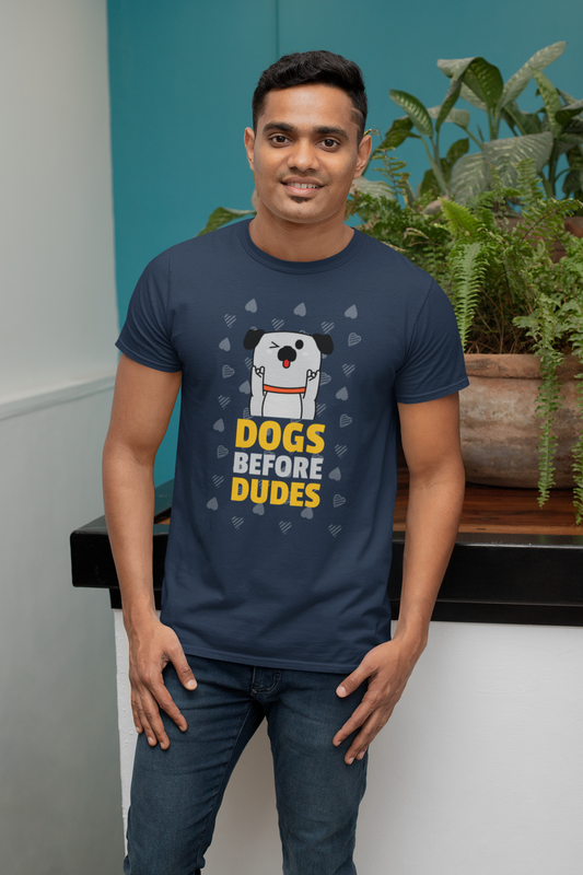Unisex Stretch T-shirt - Dogs Before Dudes T-shirt for Dog Lovers