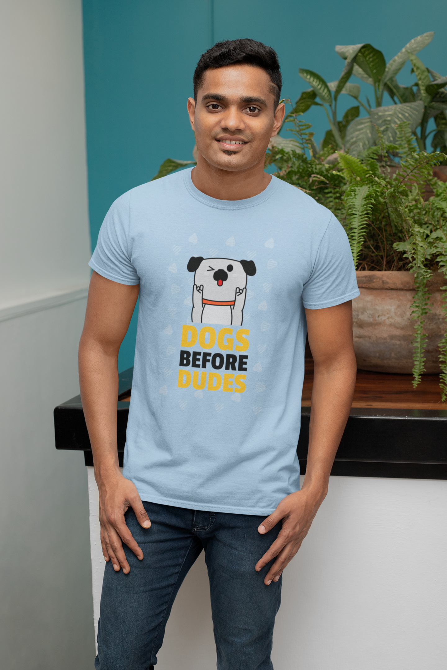 Unisex Stretch Dogs Before Dudes T-Shirt for Dog Lovers