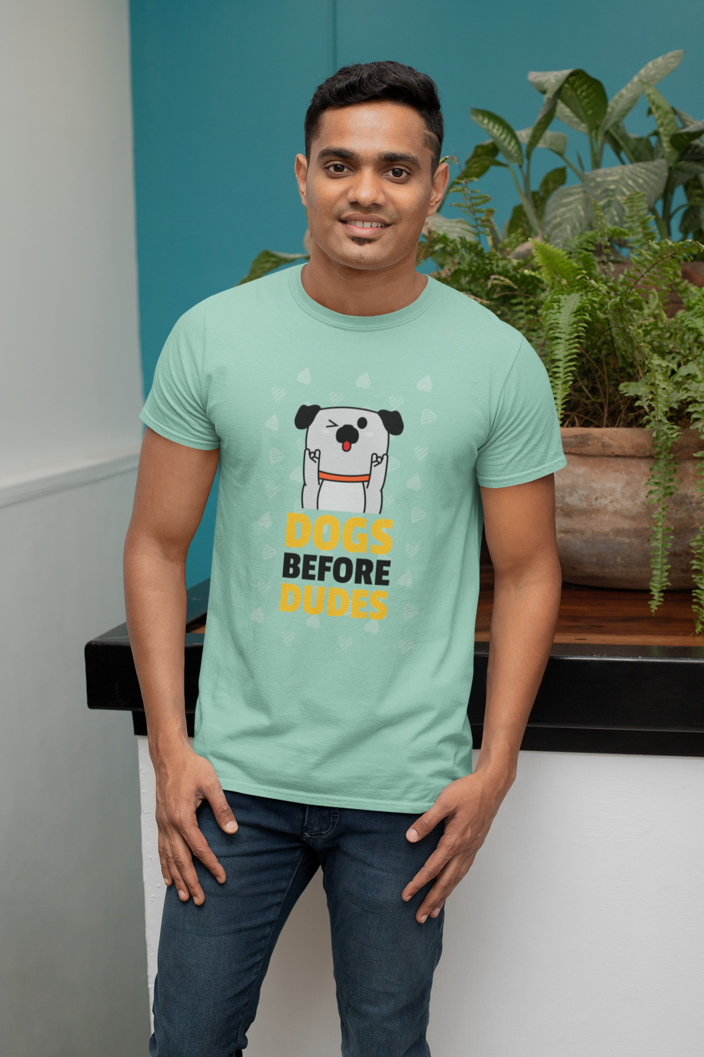 Unisex Stretch Dogs Before Dudes T-Shirt for Dog Lovers
