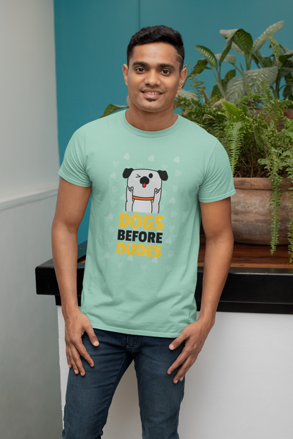 Unisex Stretch Dogs Before Dudes T-Shirt for Dog Lovers