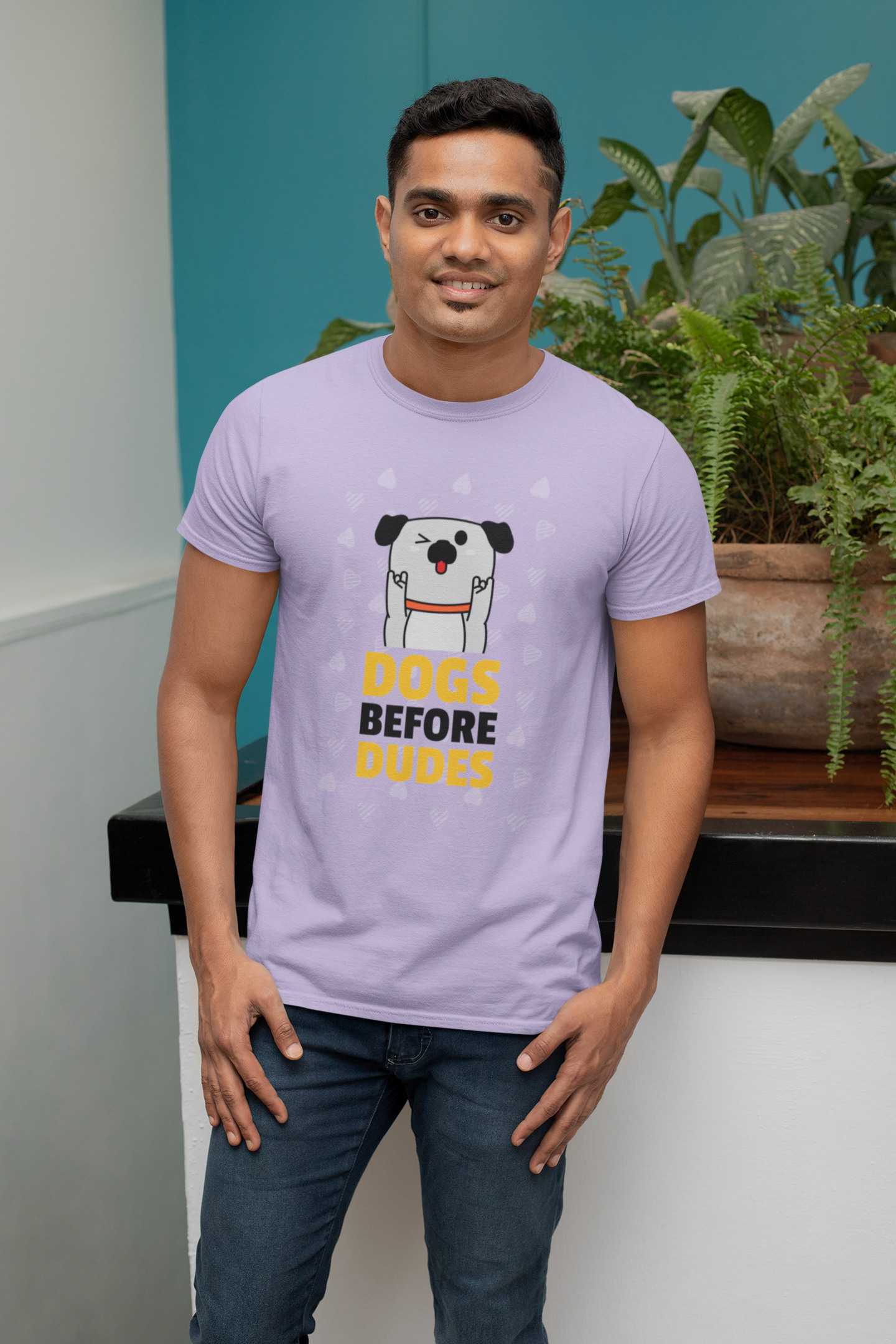 Unisex Stretch Dogs Before Dudes T-Shirt for Dog Lovers