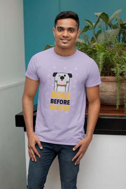 Unisex Stretch Dogs Before Dudes T-Shirt for Dog Lovers