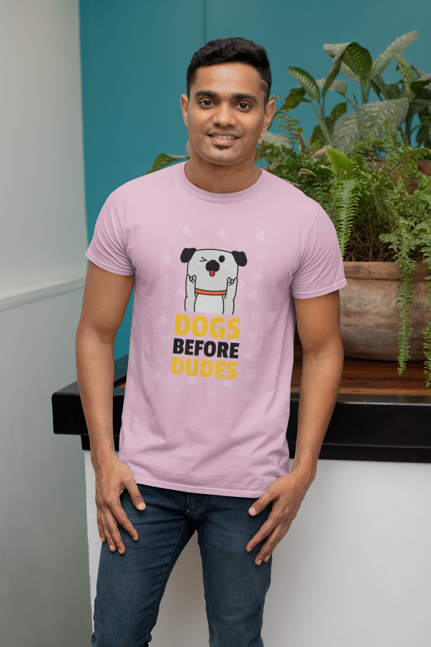 Unisex Stretch Dogs Before Dudes T-Shirt for Dog Lovers