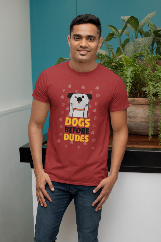 Unisex Stretch Dogs Before Dudes T-Shirt for Dog Lovers