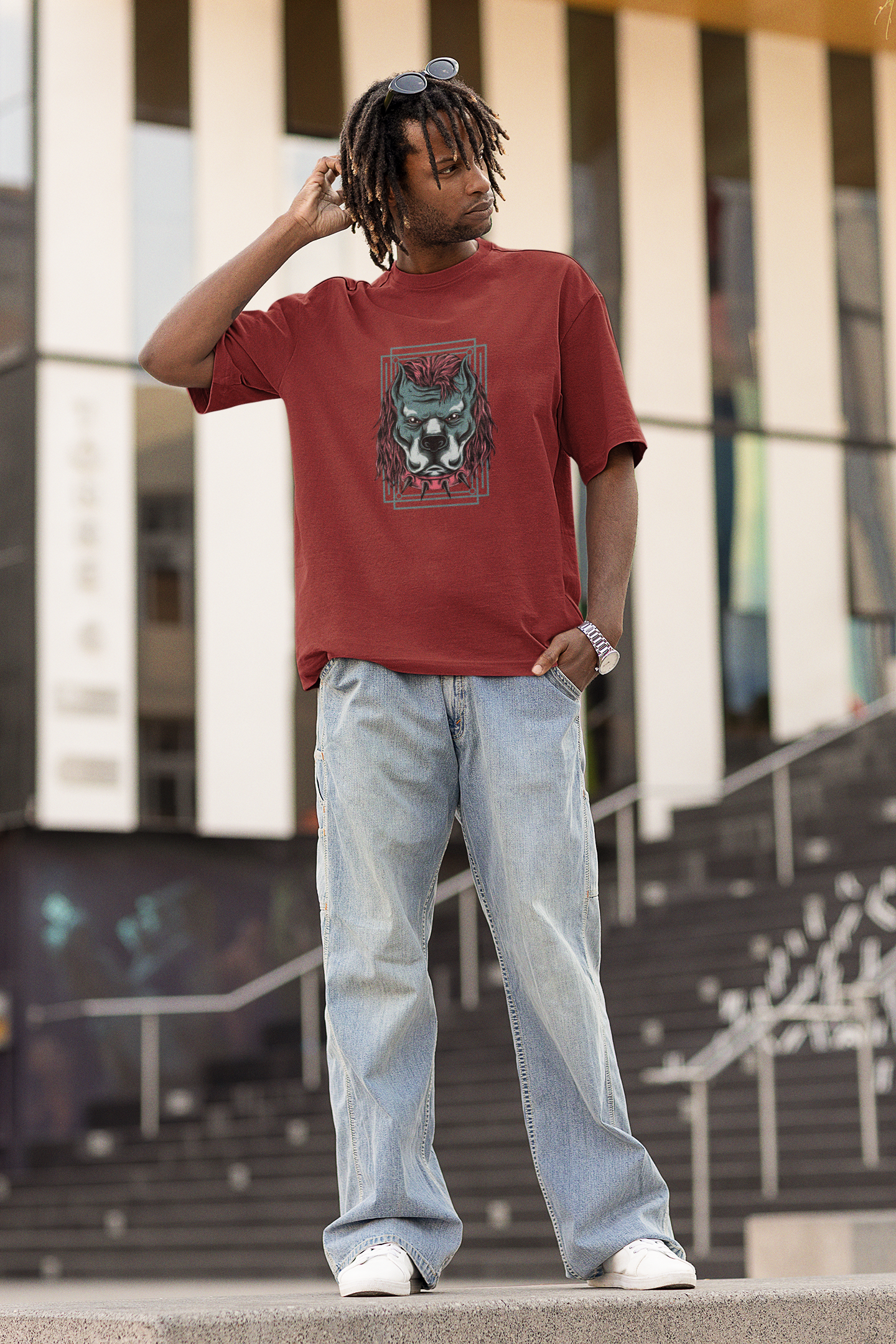 Angry Dog Oversized T-Shirt - Classic Style
