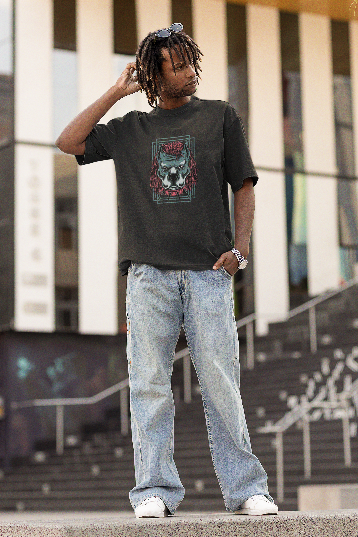 Angry Dog Oversized T-Shirt - Classic Style