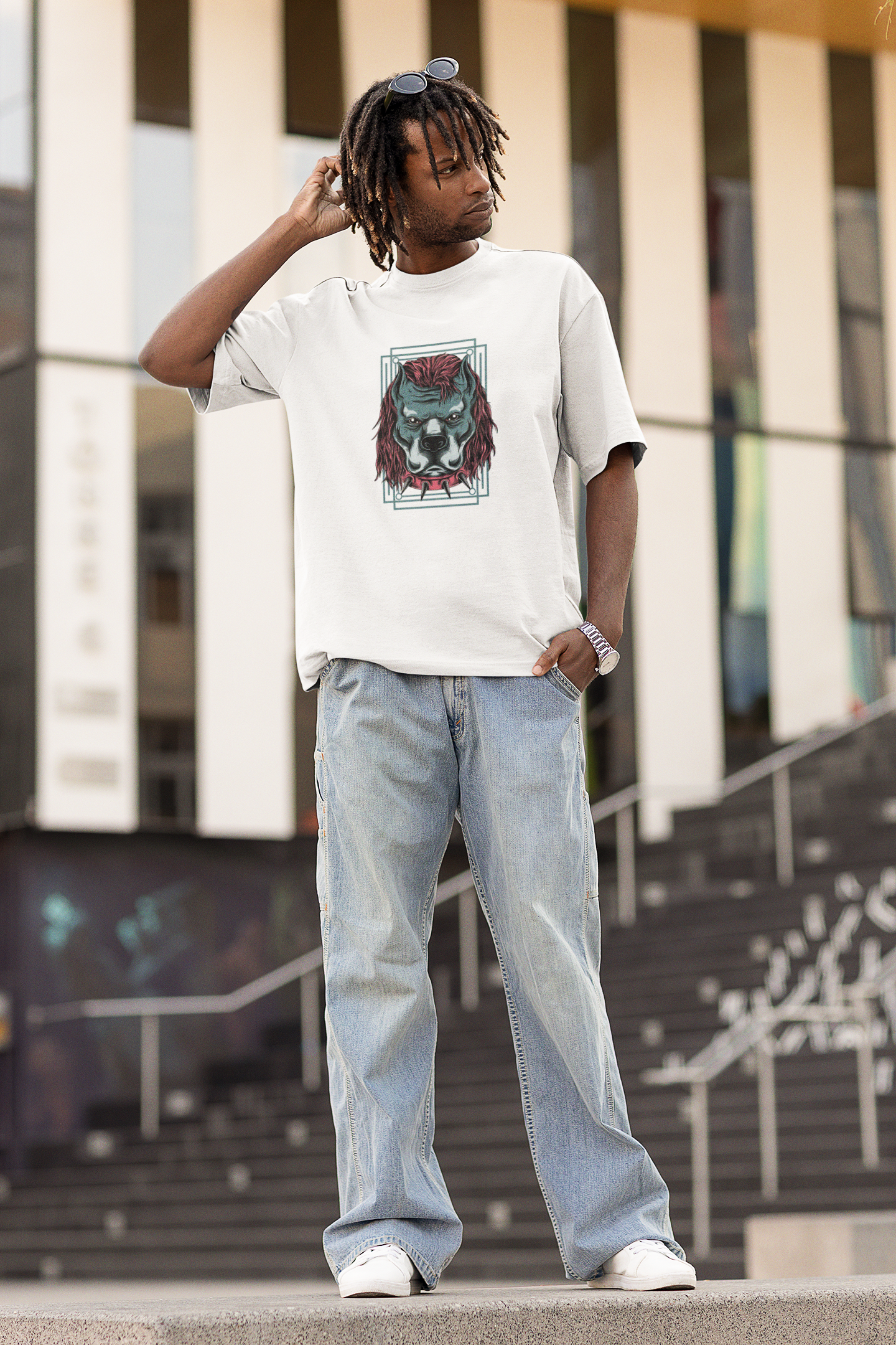 Angry Dog Oversized T-Shirt - Classic Style