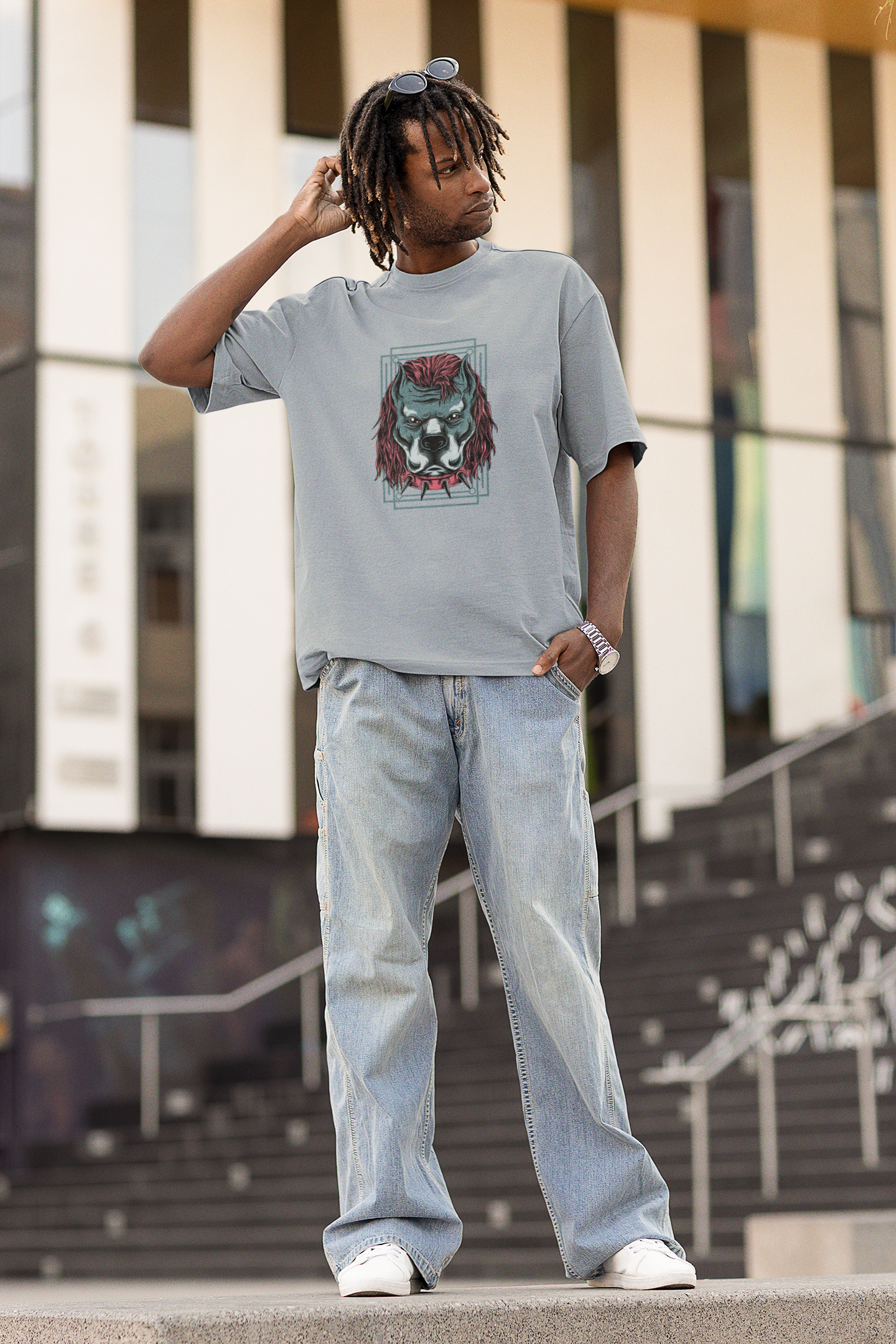Angry Dog Oversized T-Shirt - Classic Style