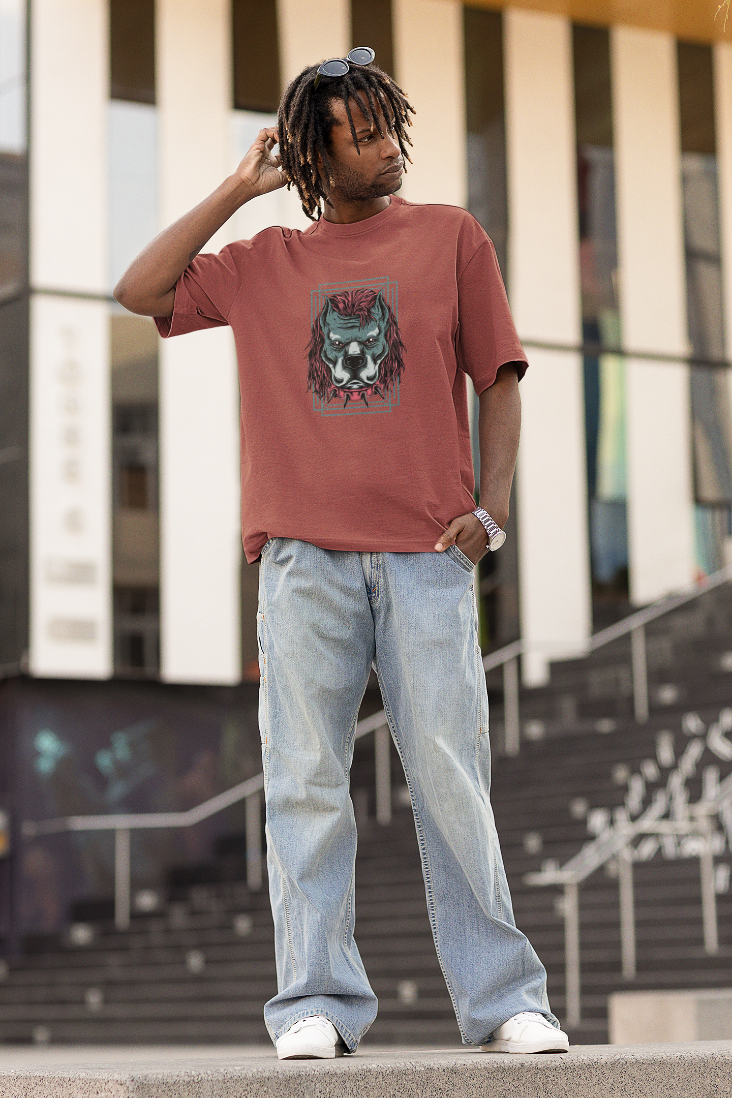 Angry Dog Oversized T-Shirt - Classic Style