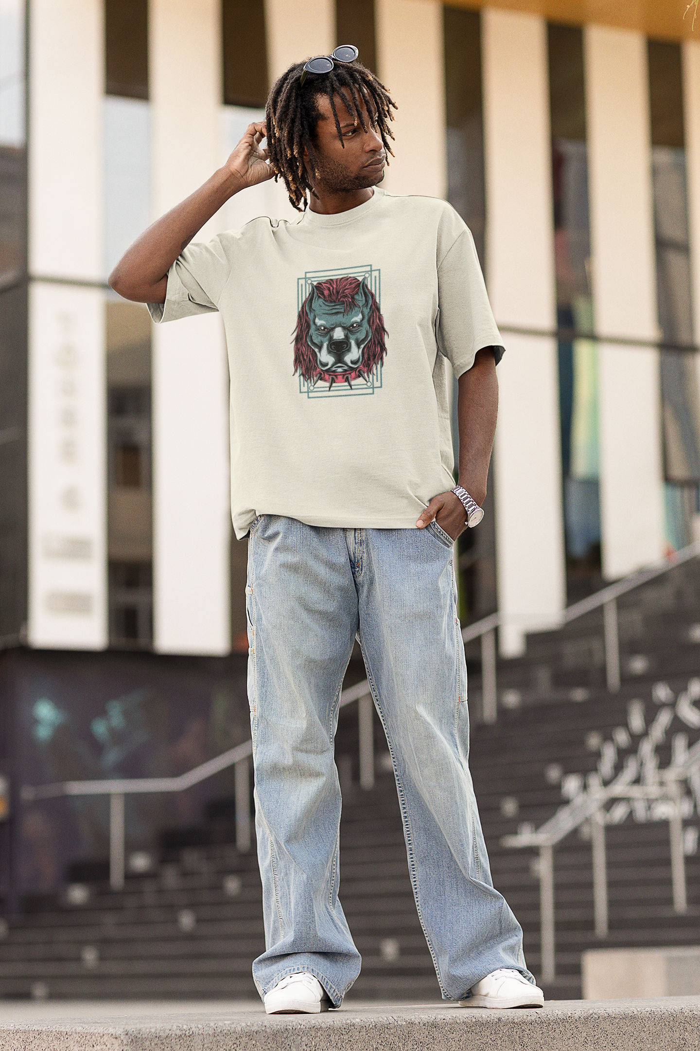 Angry Dog Oversized T-Shirt - Classic Style
