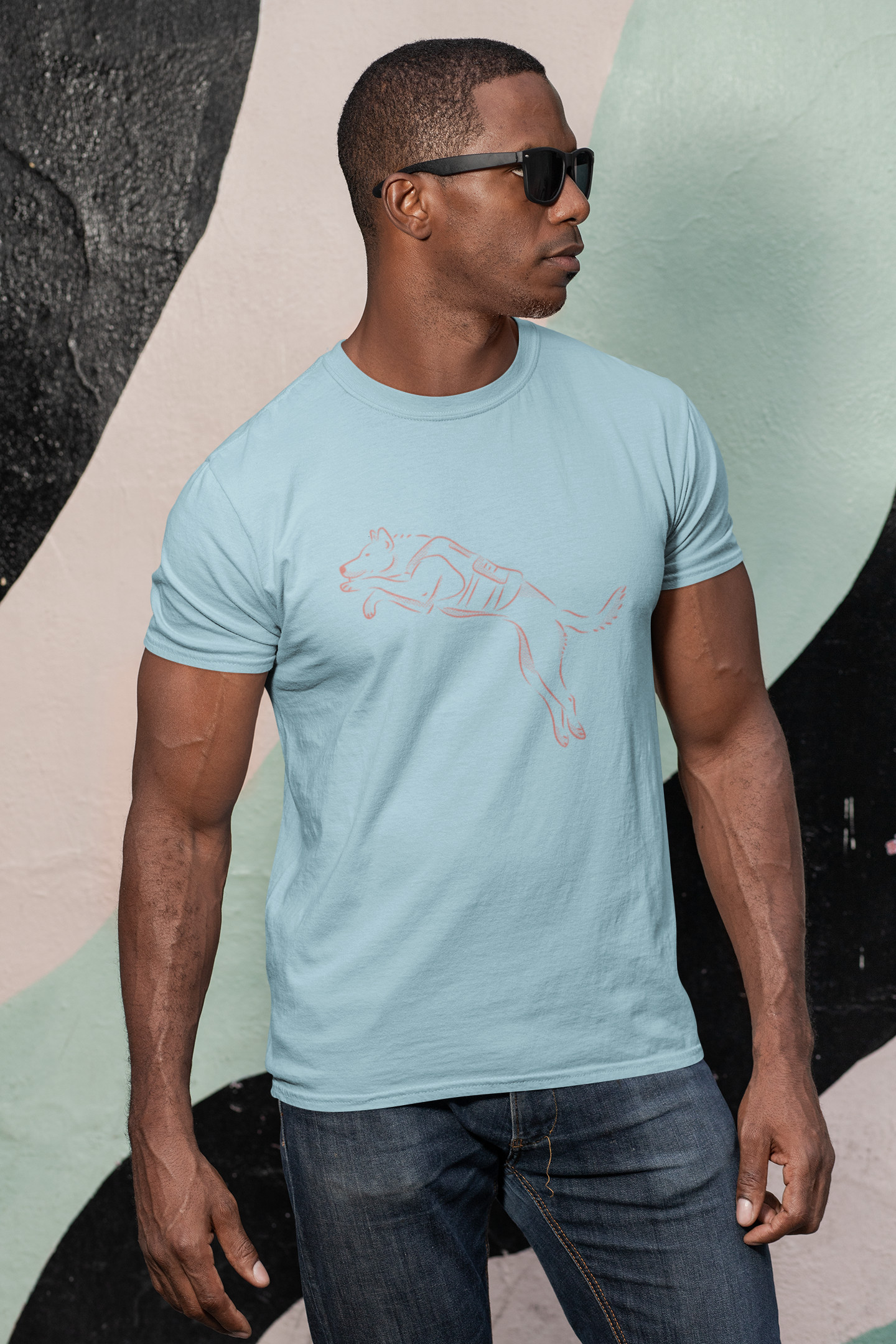 Cotton Stretch Flying Dog T-Shirt for Ultimate Comfort