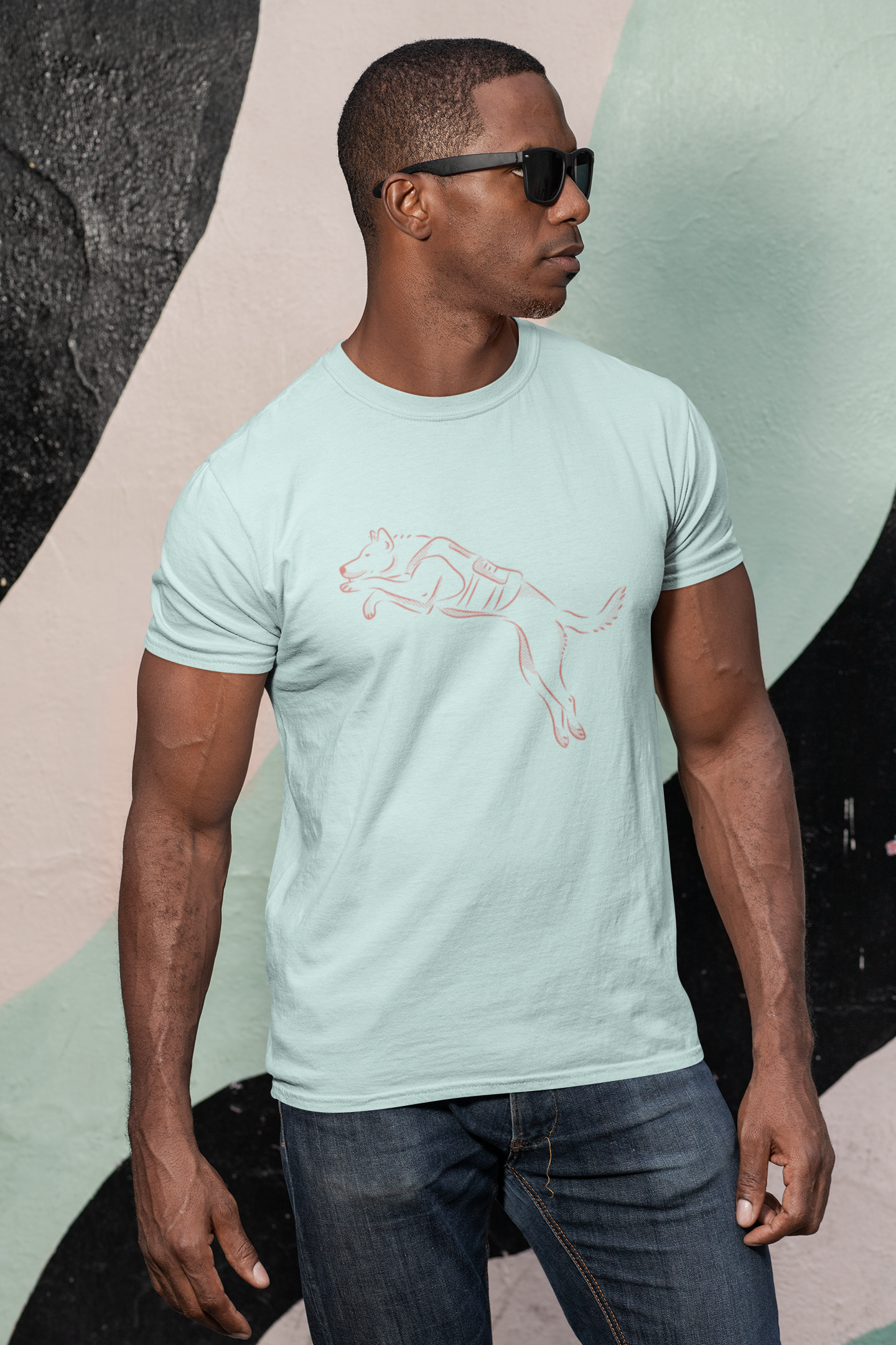Cotton Stretch Flying Dog T-Shirt for Ultimate Comfort