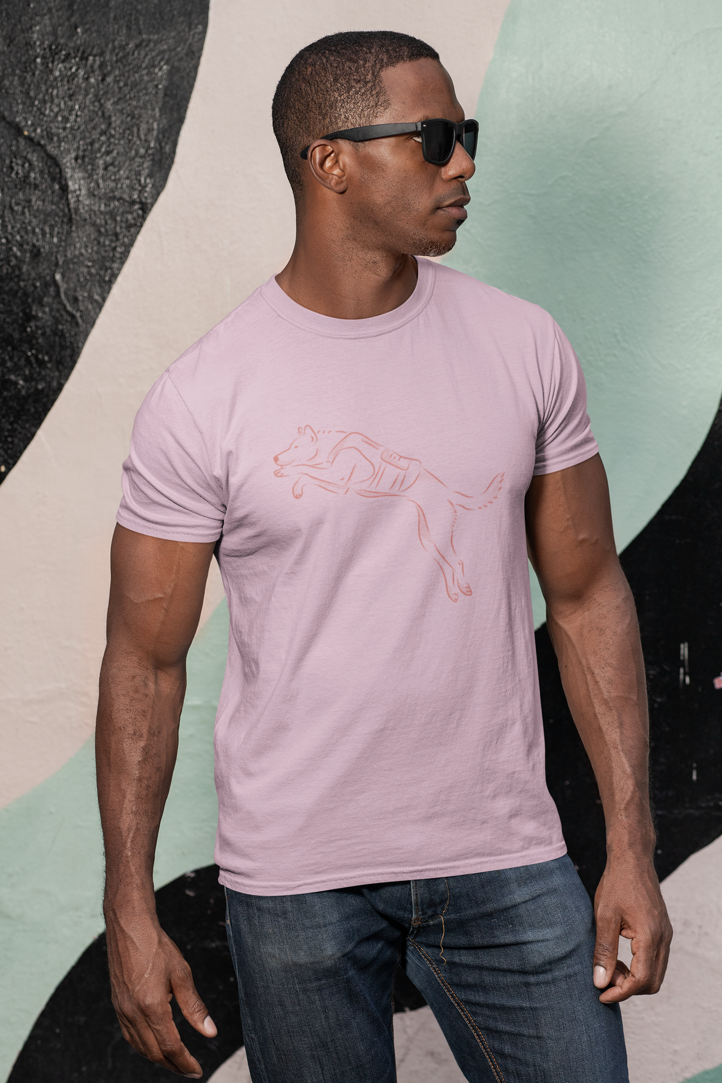 Cotton Stretch Flying Dog T-Shirt for Ultimate Comfort