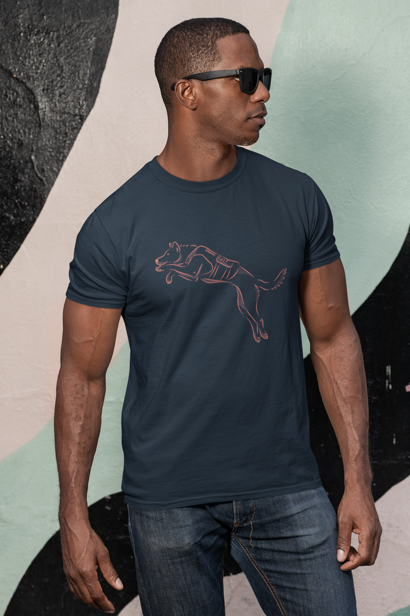 Cotton Stretch Flying Dog T-Shirt for Ultimate Comfort