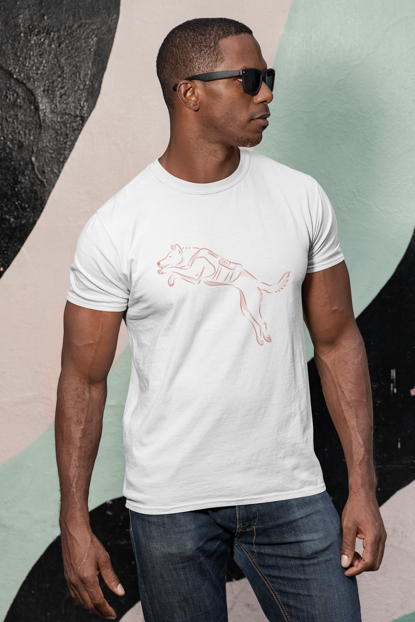 Cotton Stretch Flying Dog T-Shirt for Ultimate Comfort