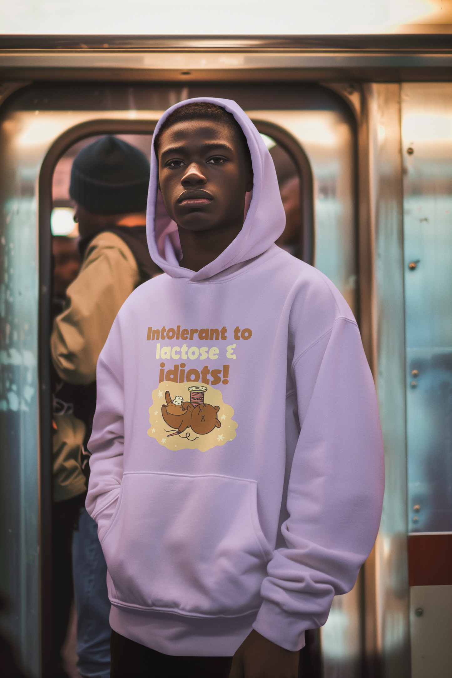 Intolerant to Lactose Oversized Hoodie - Unisex Idiot Hoodie for Ultimate Comfort