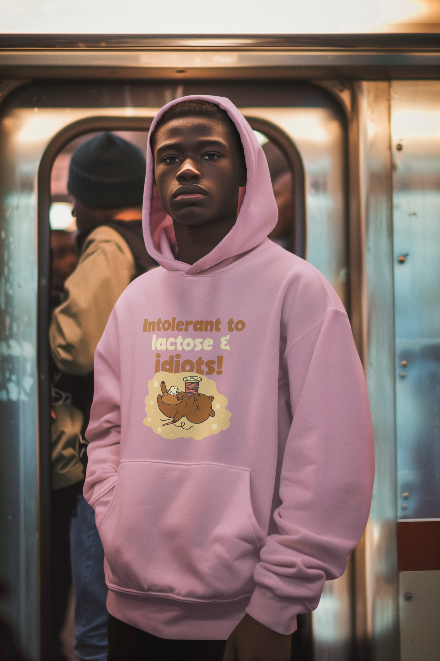 Intolerant to Lactose Oversized Hoodie - Unisex Idiot Hoodie for Ultimate Comfort