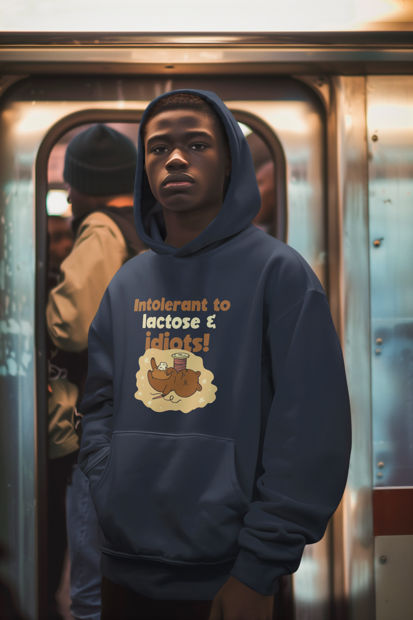 Intolerant to Lactose Oversized Hoodie - Unisex Idiot Hoodie for Ultimate Comfort