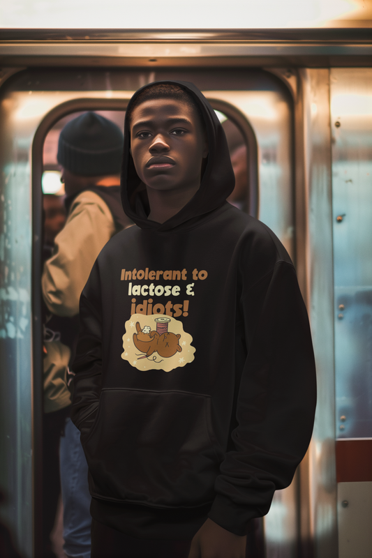 Intolerant to Lactose Oversized Hoodie - Unisex Idiot Hoodie for Ultimate Comfort