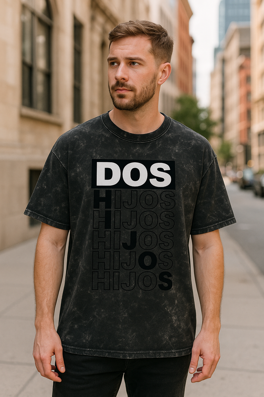 Unisex Acid Washed Oversized Tee - 100% Cotton Heavyweight Streetwear for Ultimate Comfort - Dos Hijos